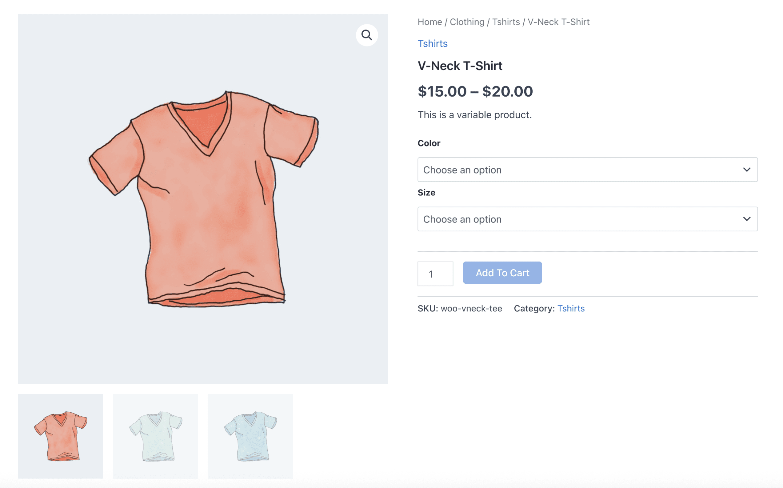 Per-product swatch customization options.