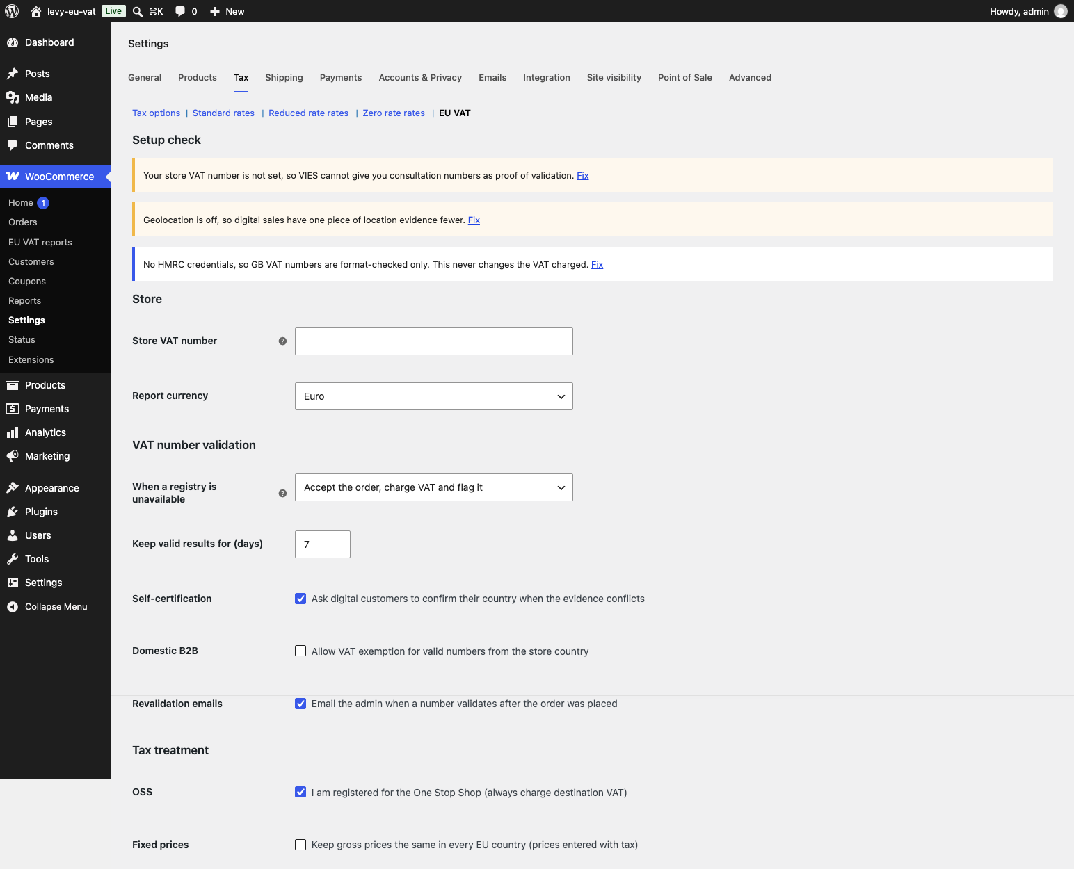 The VAT Right section under WooCommerce > Settings > Tax.