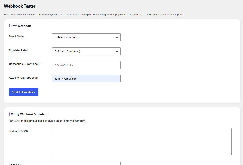 Webhook Tester