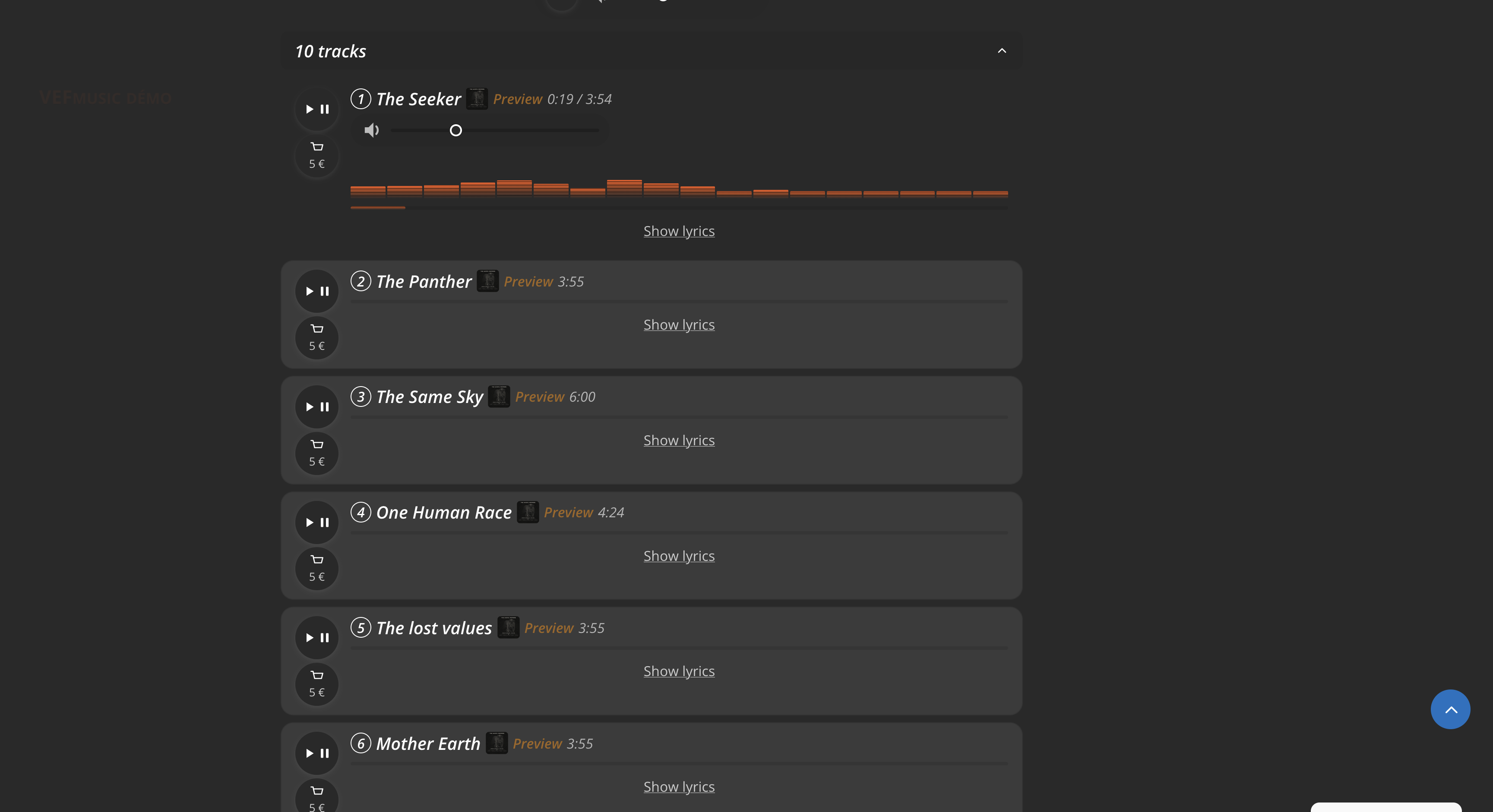 Album block with cover and tracklist.