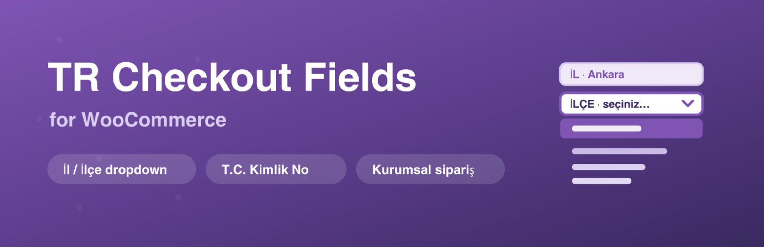 Vendso Türkiye Checkout Fields for WooCommerce