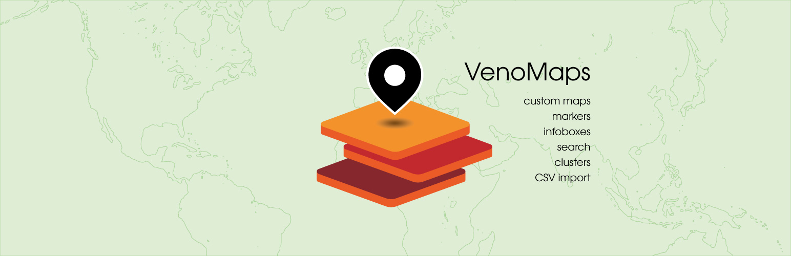 WordPress 外掛 VenoMaps – Geo maps and custom markers 的封面圖片。