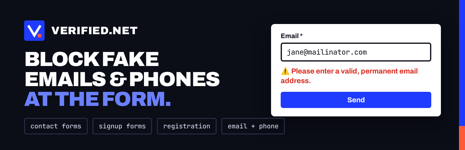 WordPress 外掛 Verified.net Email & Phone Validation 的封面圖片