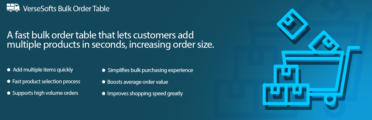 WordPress 外掛 VerseSofts Bulk Order Table 的封面圖片
