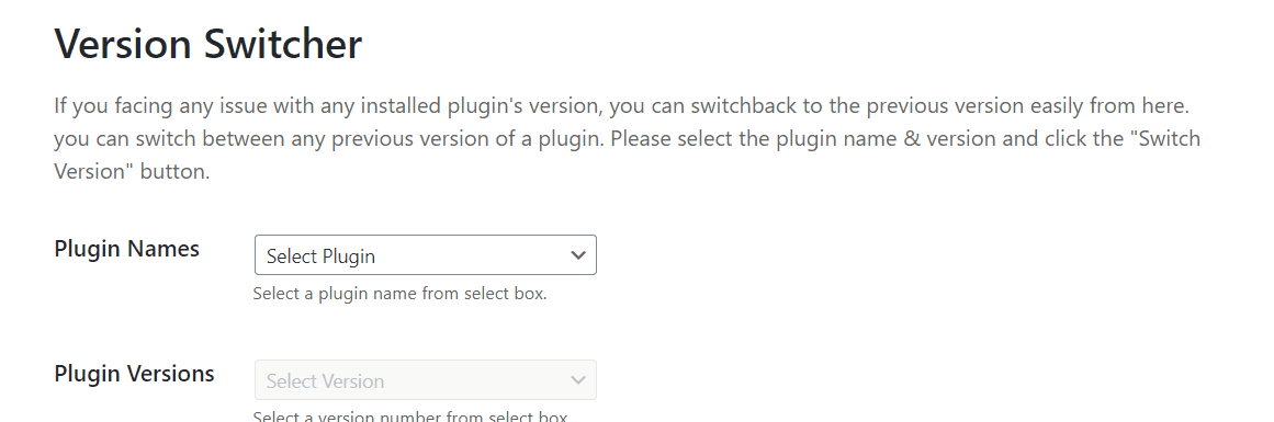 Version Switcher
