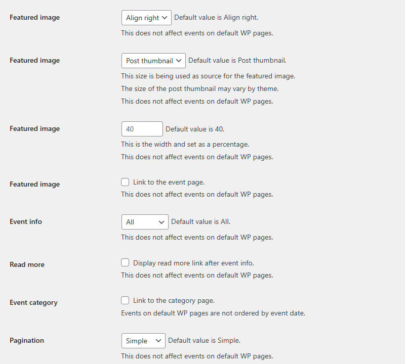 Settings page (dashboard)