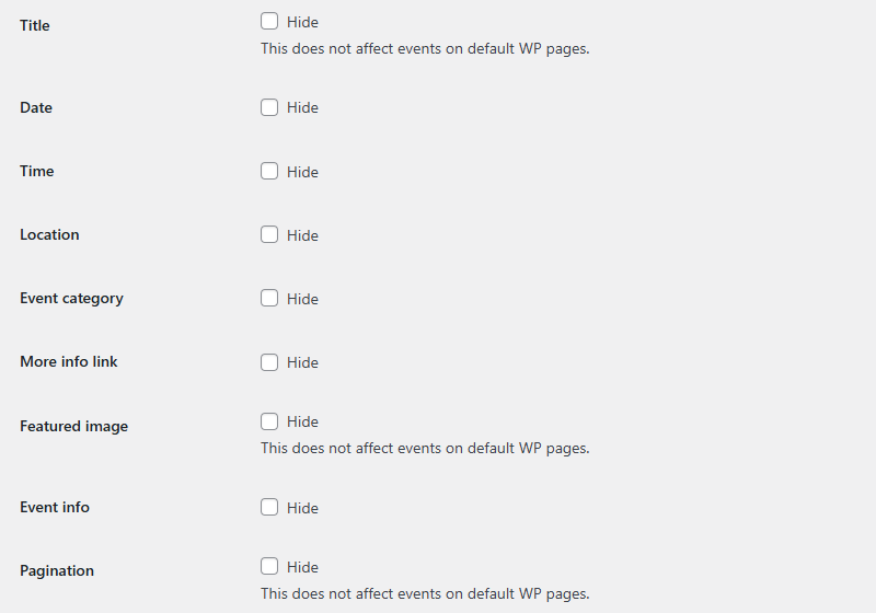 Settings page (dashboard)