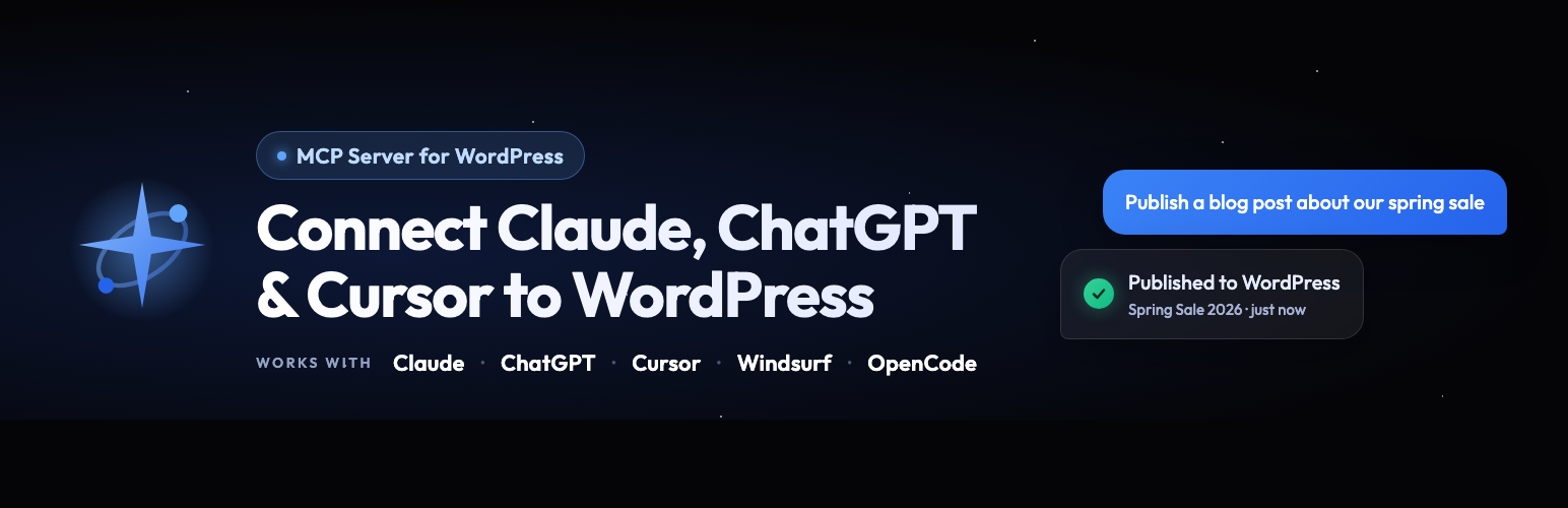 Vibe AI – MCP Server for WordPress. Connect Claude, ChatGPT & Cursor
