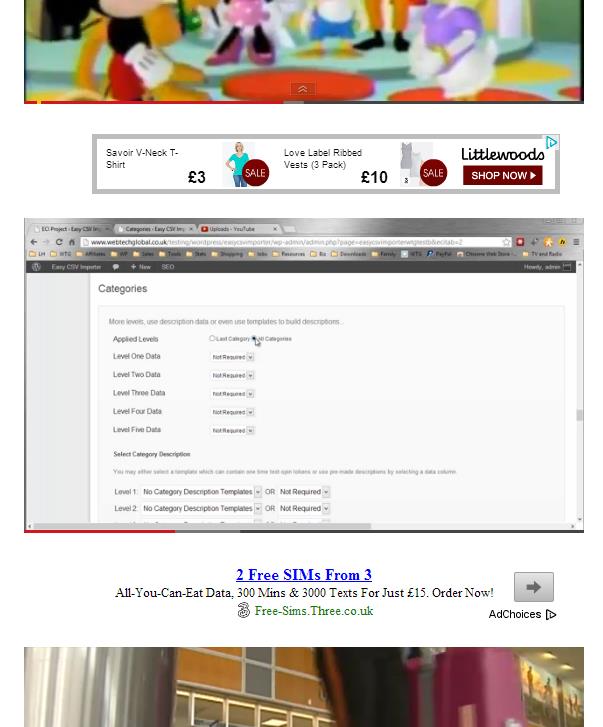 Video Blogger places Google AdSense between videos in a playlist