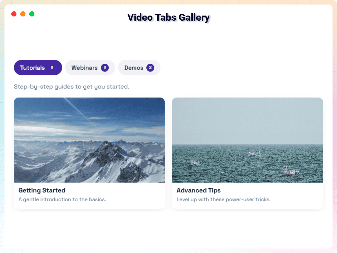 Video Tabs Gallery.