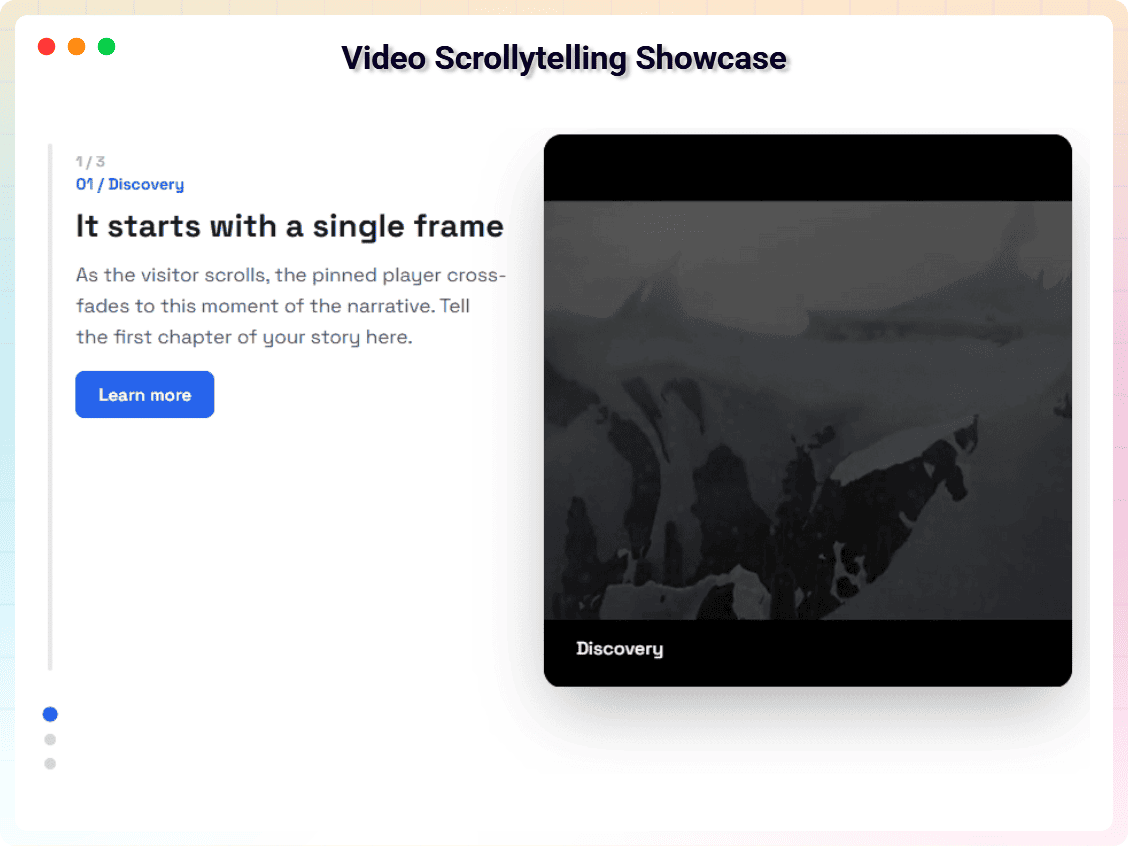 Video Scrollytelling Showcase.