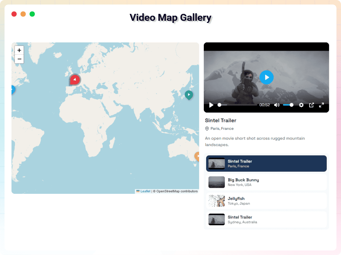 Video Map Gallery.