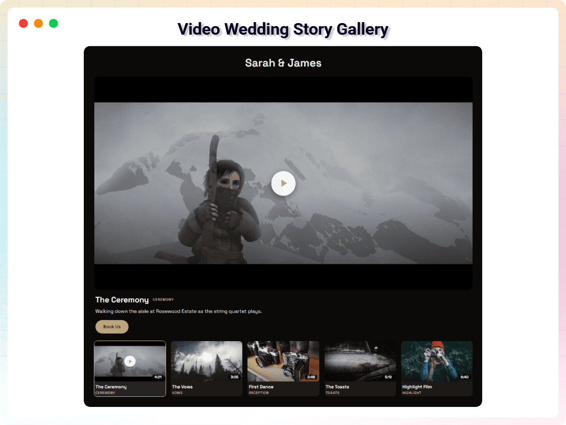 Video Wedding Story Gallery.