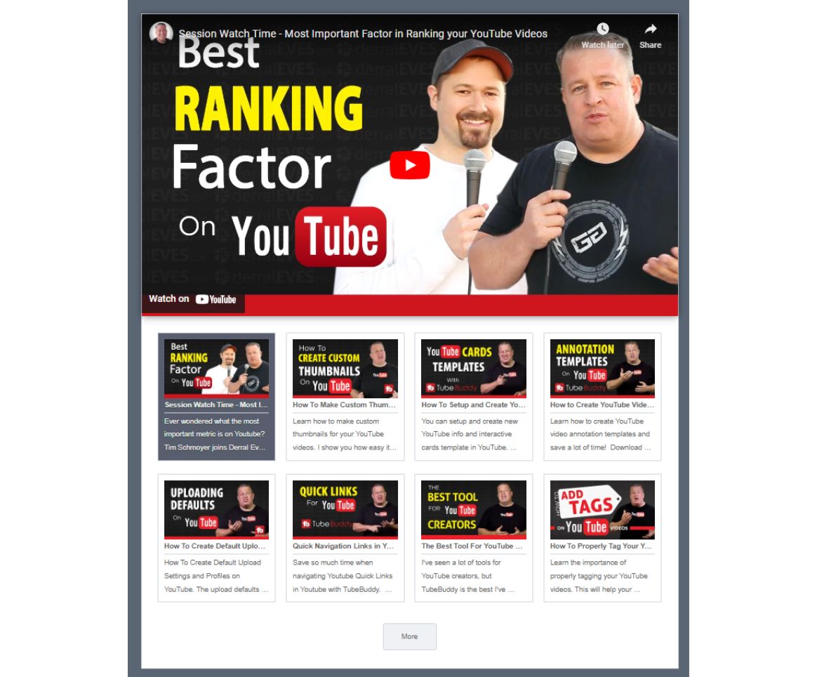 Youtube video gallery plugin WordPress demo