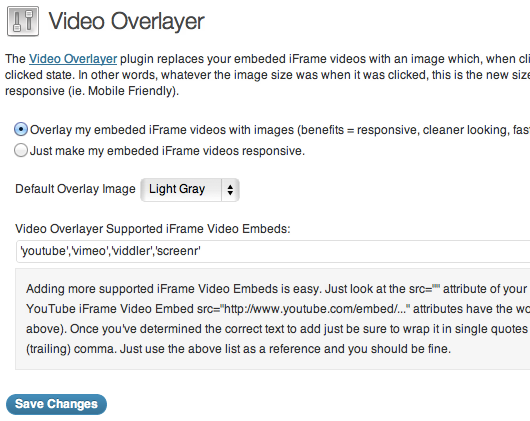 Video Overlayer keeps things simple, yet provides just enough control to work the way you want it to.