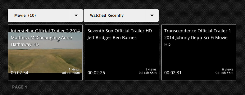 Select category, order by date/views/watch time, move to another page with AJAX