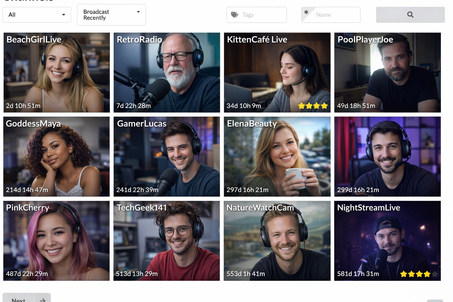 Channel listings variation 2