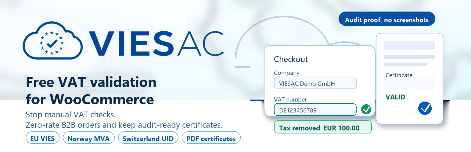 VIESAC – Free VAT Validation for WooCommerce