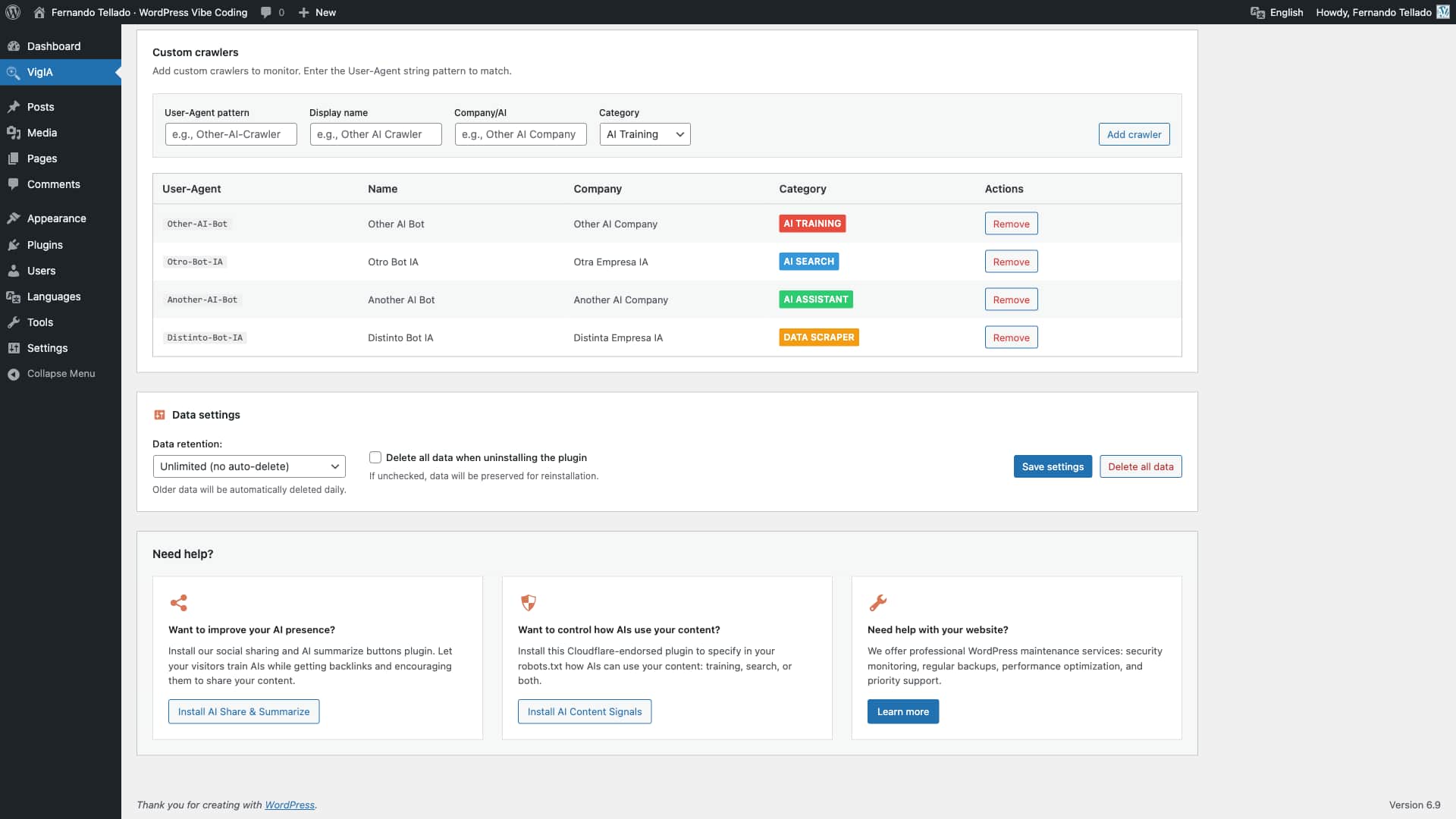 Custom crawler configuration