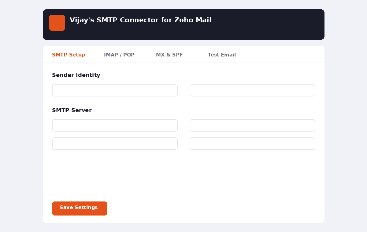 Vijay’s SMTP Connector for Zoho Mail