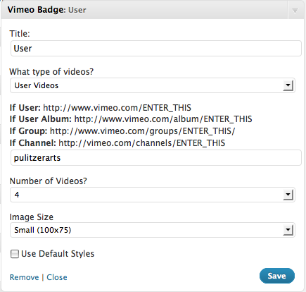 Vimeo Badge Widget