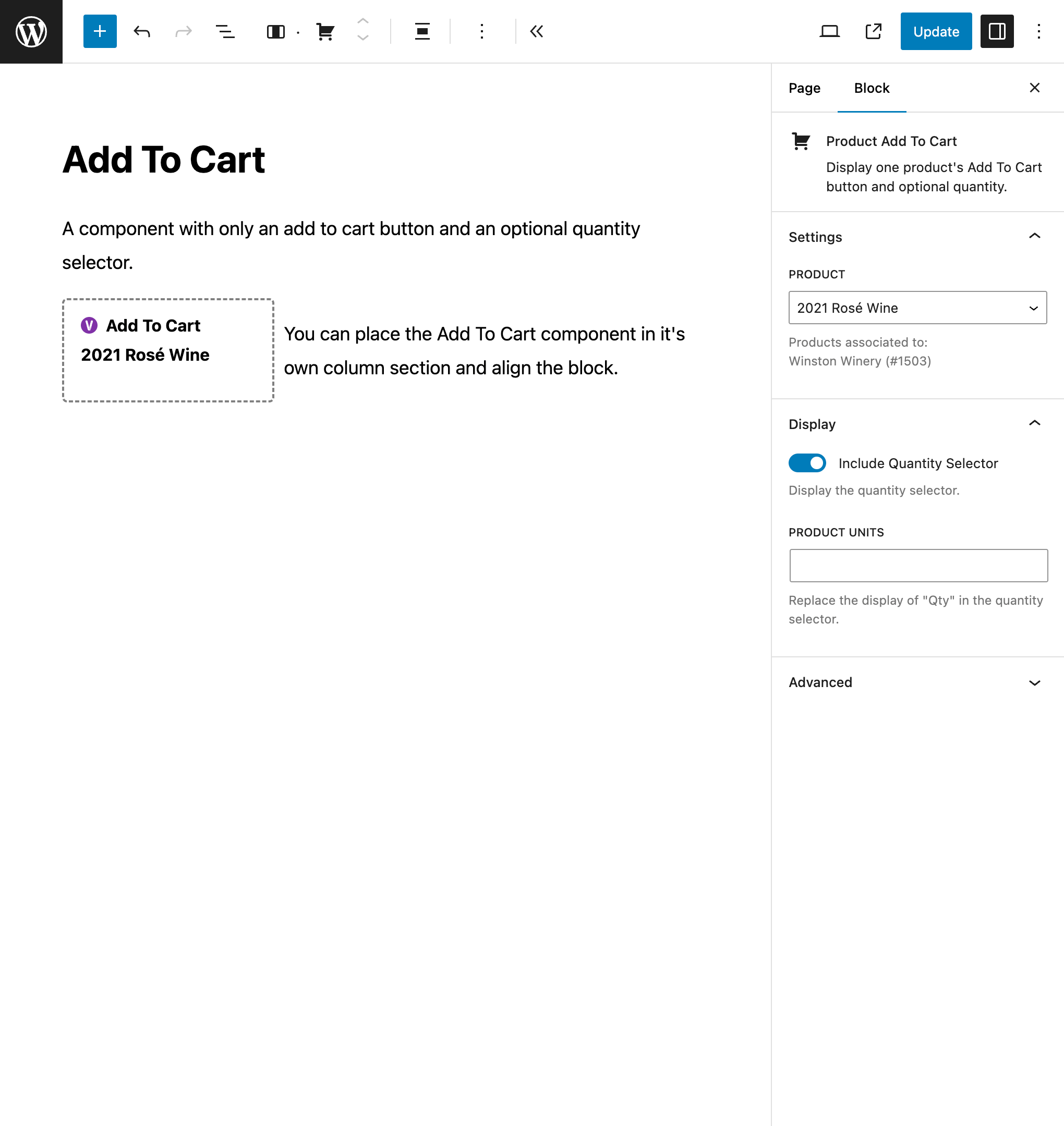 Include Add To Cart buttons to create your own custom product page while leveraging Vinoshipper's Cart.