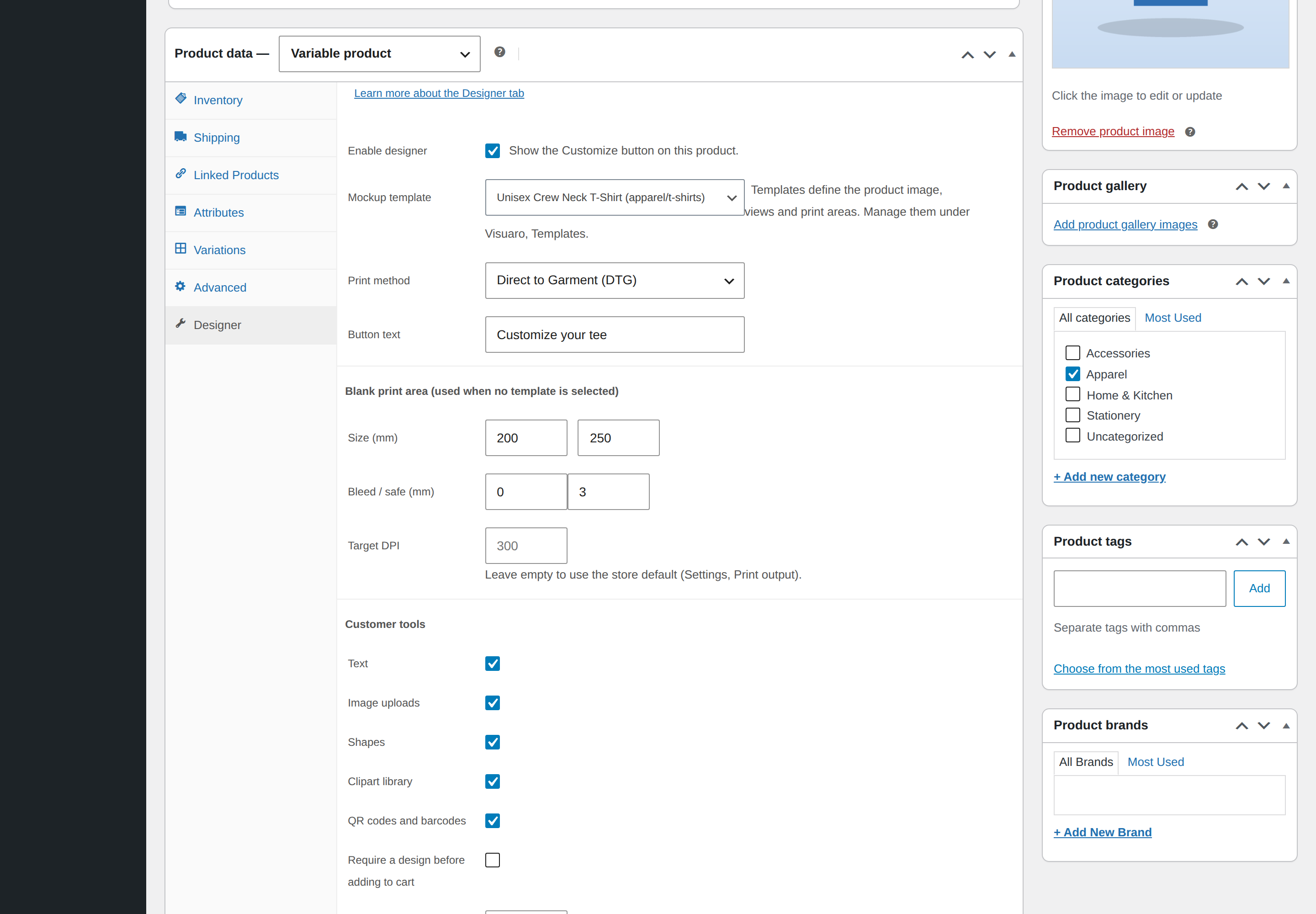Settings, Uploads and privacy: upload size and rate limits, allowed image types checked by content, photo metadata removal and data retention.