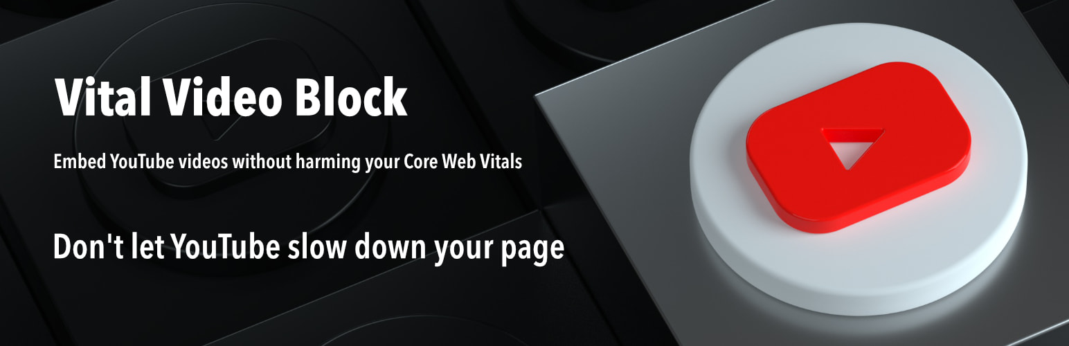 WordPress 外掛 Vital Video Block 的封面圖片。