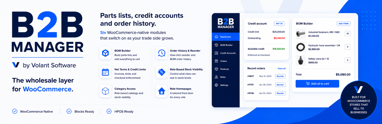 Volant B2B Manager Suite for WooCommerce