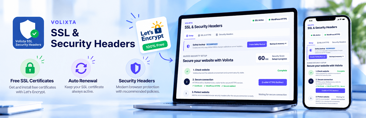 WordPress 外掛 Volixta SSL & Security Headers 的封面圖片