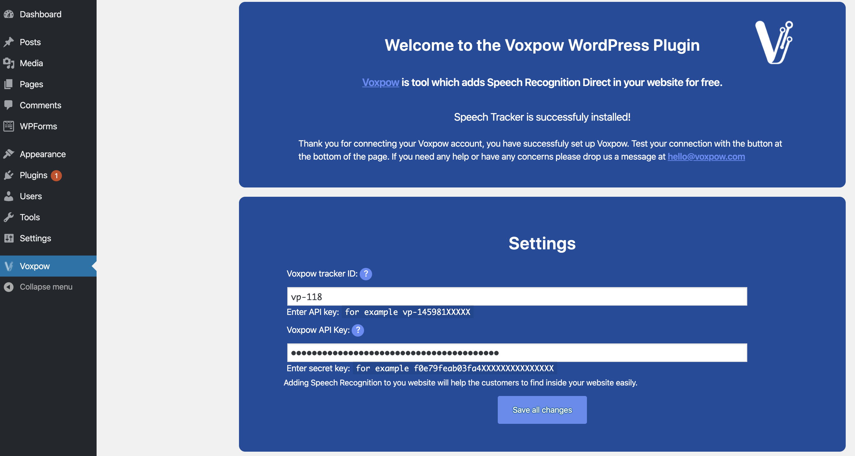 Voxpow — Speech Recognition for your website