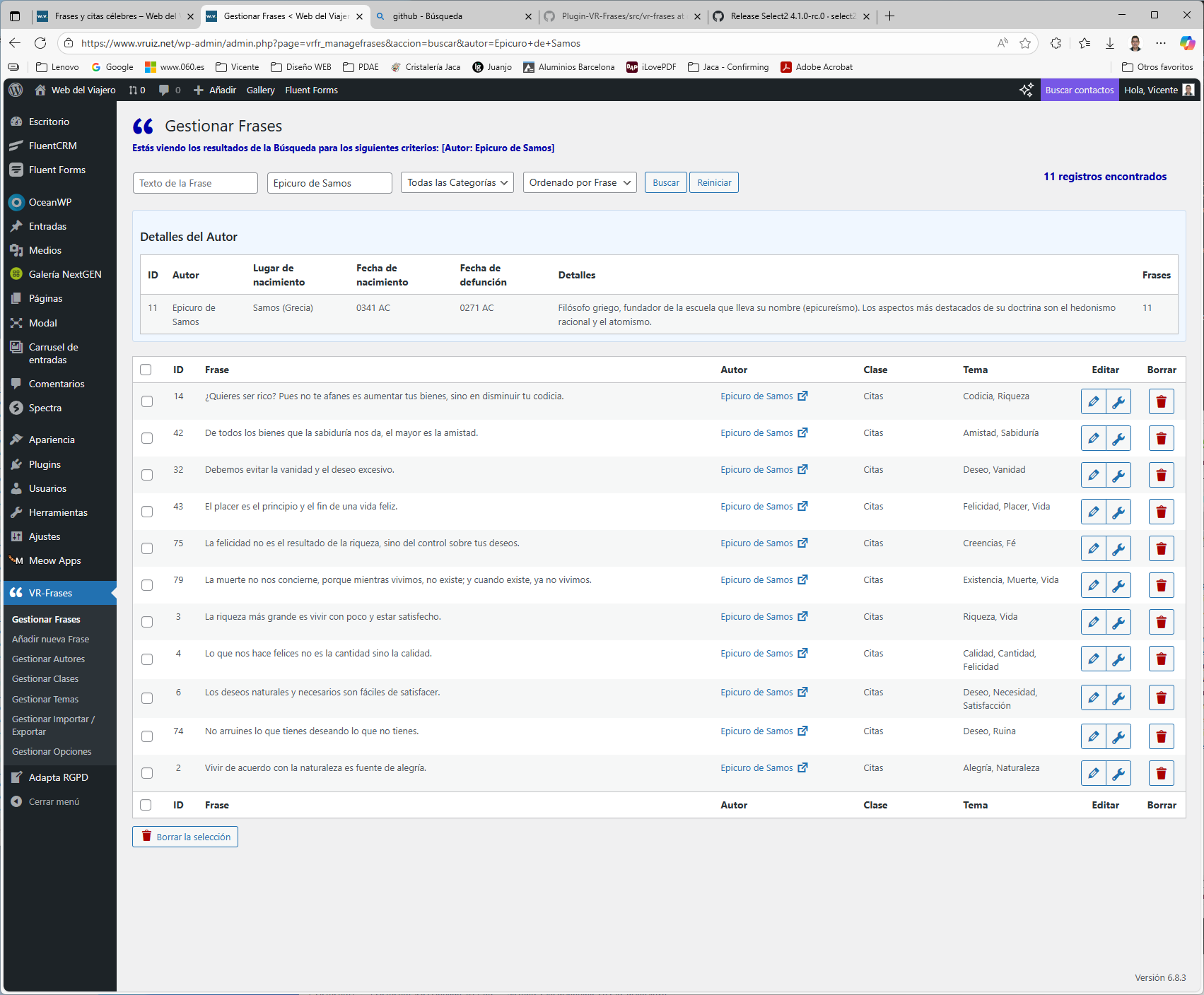 Author Details - Displays the Autor information details on single search