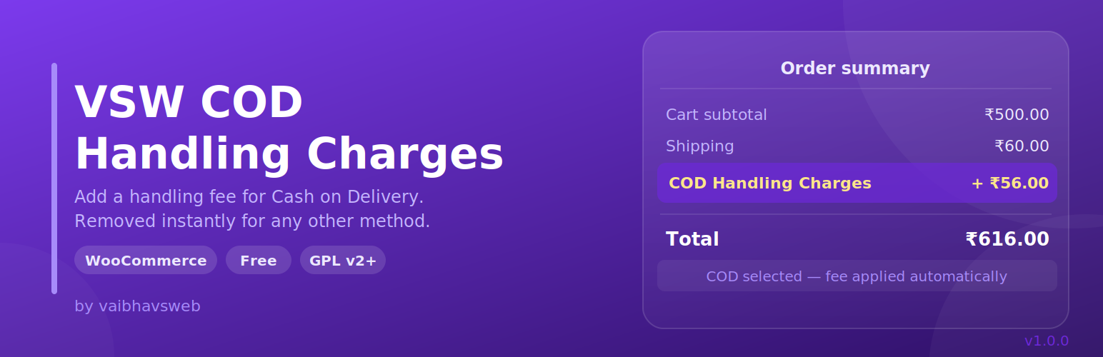 VSW COD Handling Charges