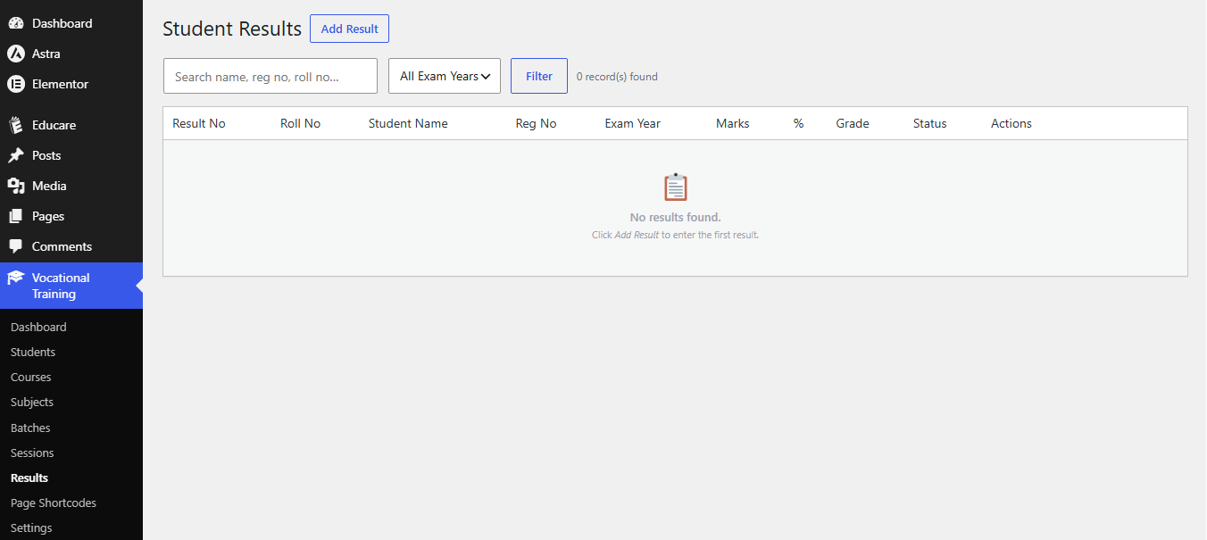 Page Shortcodes — list of available shortcodes with copy buttons.