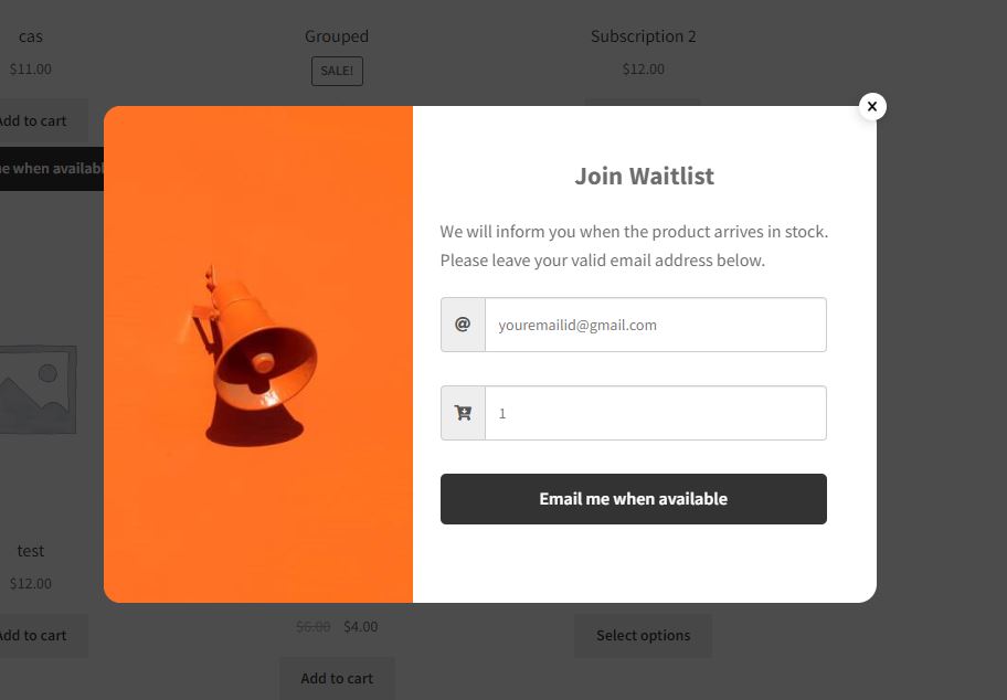 Waitlist Woocommerce ( Back in stock notifier )