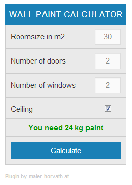 Wall Paint Calculator Frontend Widget