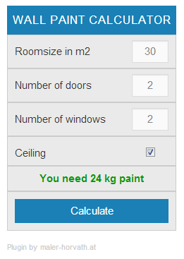 WordPress Wall Paint Calculator by Ostheimer