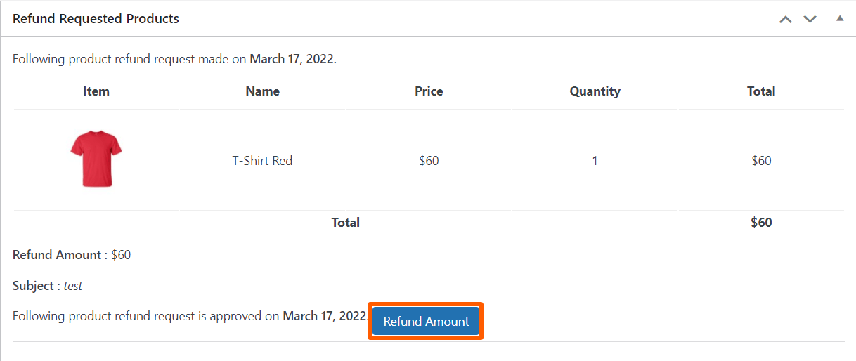 Refund Amount into Wallet