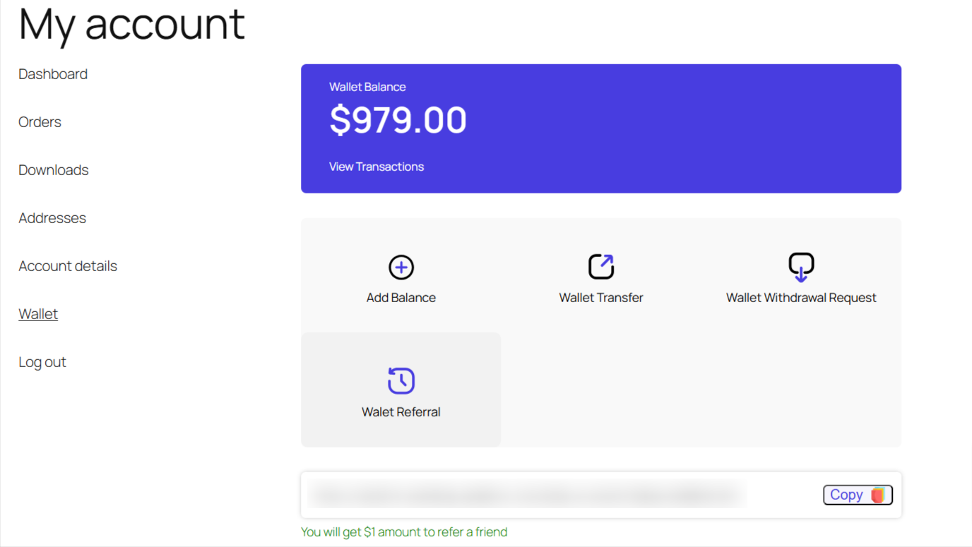 Wallet referral rewards
