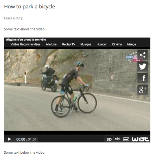 An embedded video