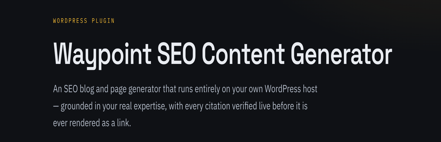 WordPress 外掛 Waypoint SEO Content Generator 的封面圖片