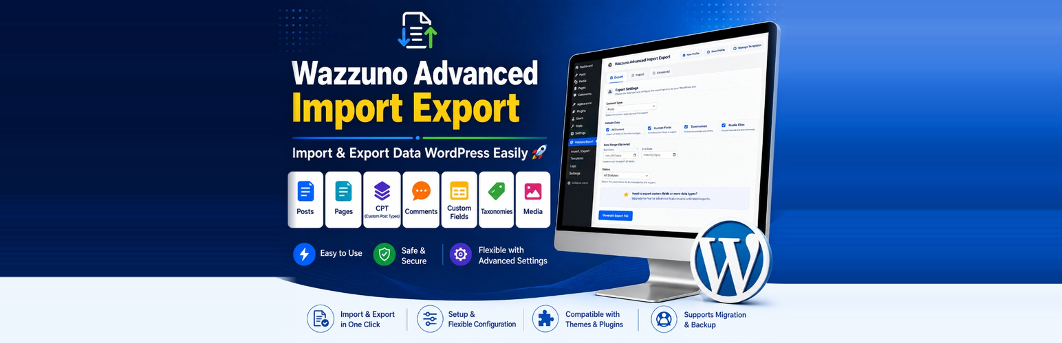 Wazzuno Advanced Import Export