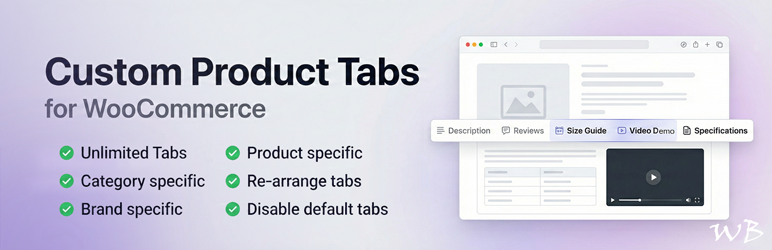 Custom Product tabs for WooCommerce