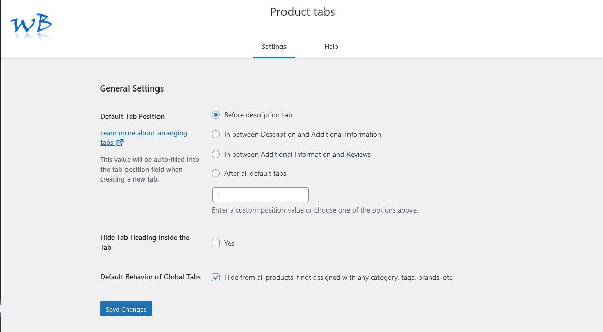 General settings