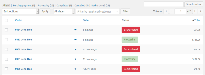 WC Backorder Split