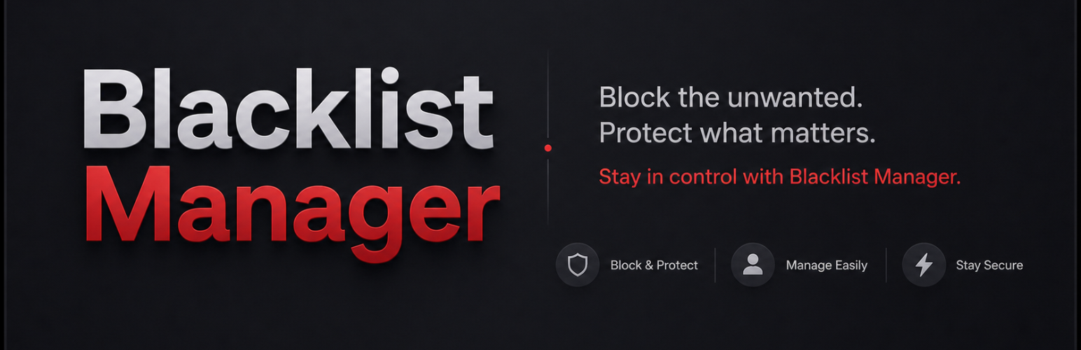 WordPress 外掛 Blacklist Manager – WooCommerce Anti-Fraud & Checkout Verification & Spam Prevention 的封面圖片