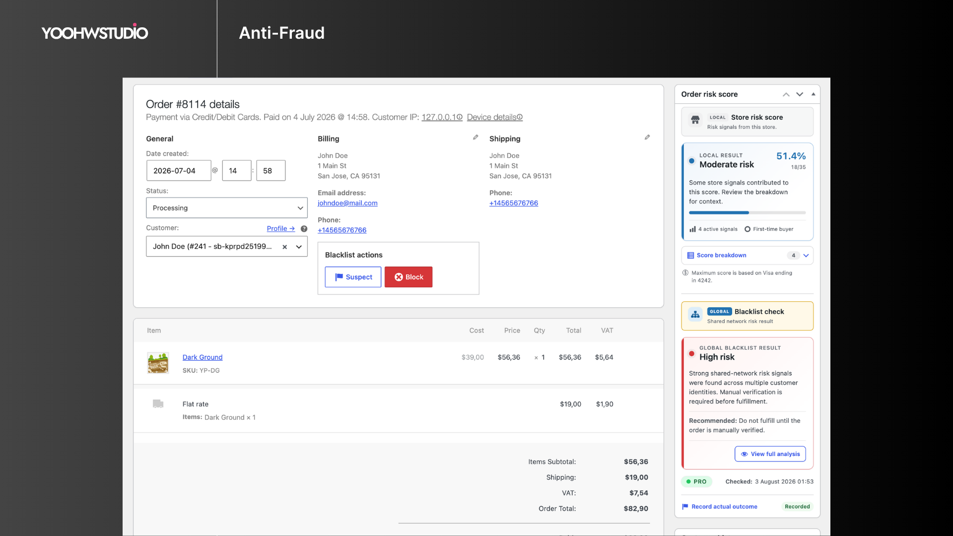 Blacklist Manager – WooCommerce Anti-Fraud, Blacklist &amp; Checkout Verification screenshot 2