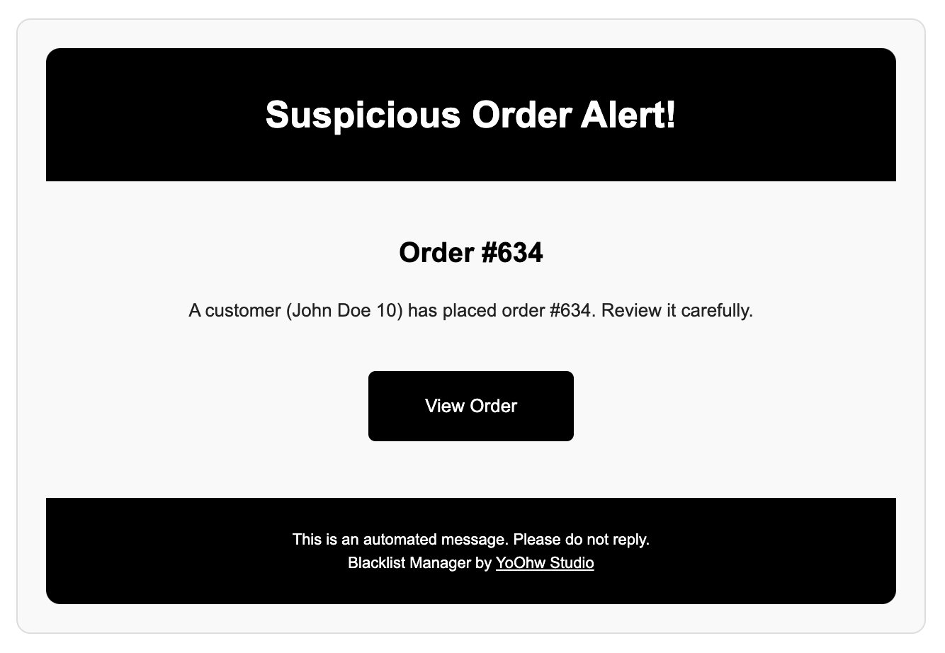 Alert email notification with a custom template.