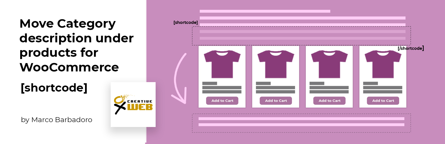 Move Category description under products for WooCommerce