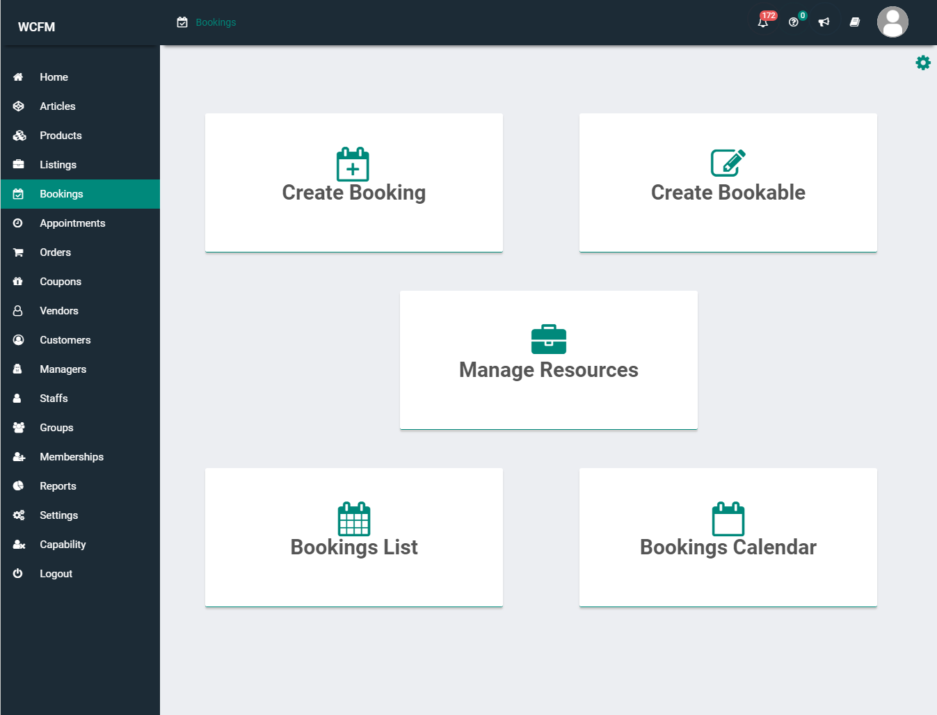 WCFM Bookings / Appointments Dashboard